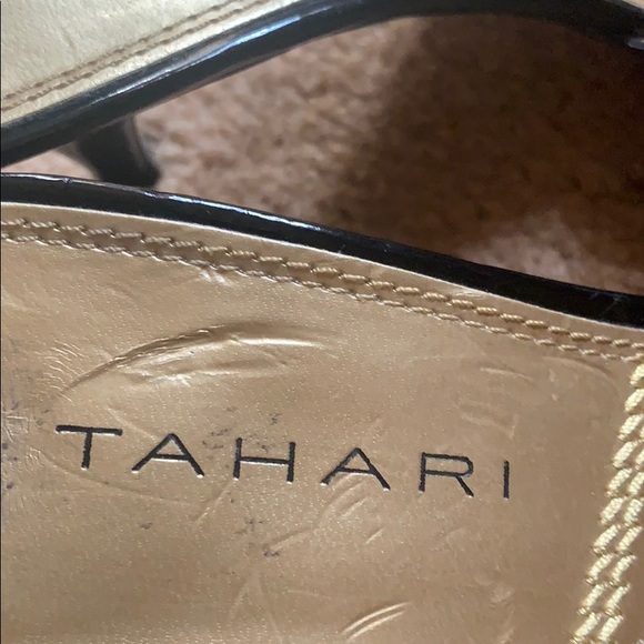 Y2K TAHARI BLACK HEELS SANDALS SZ 7 M BACKLESS SLIP ONS 3” HEELS SOHO BUCKLE - Picture 8 of 10